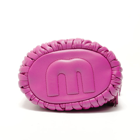 Miu Miu Matelass drawstring leather bag Shoulder Bag purple WS28436