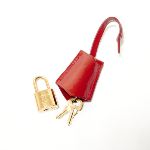 LOUIS VUITTON Alma BB Monogram Vernis 2-way Handbag Red WS28445