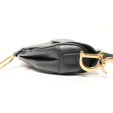 Christian Dior Saddle Semi-Shoulder Leather Handbag black WS28446