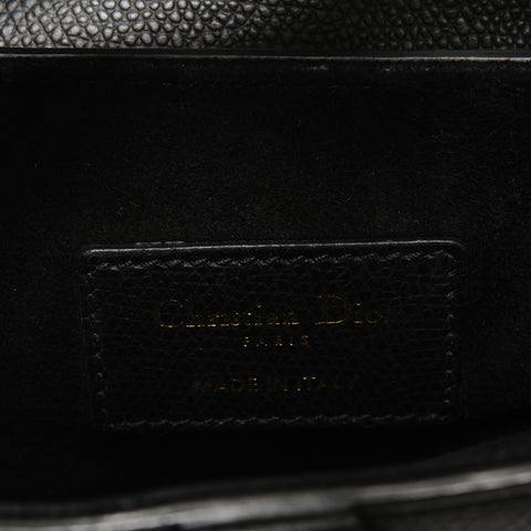 Christian Dior Saddle Semi-Shoulder Leather Handbag black WS28446