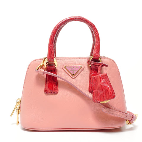 PRADA 2WAY Saffiano 1BH851 Handbag pink WS28447