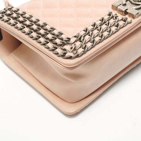 CHANEL Boy Chanel 25 Calfskin, serial number in the 20s. Shoulder Bag pink WS28454