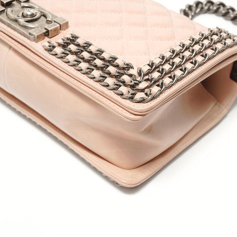 CHANEL Boy Chanel 25 Calfskin, serial number in the 20s. Shoulder Bag pink WS28454