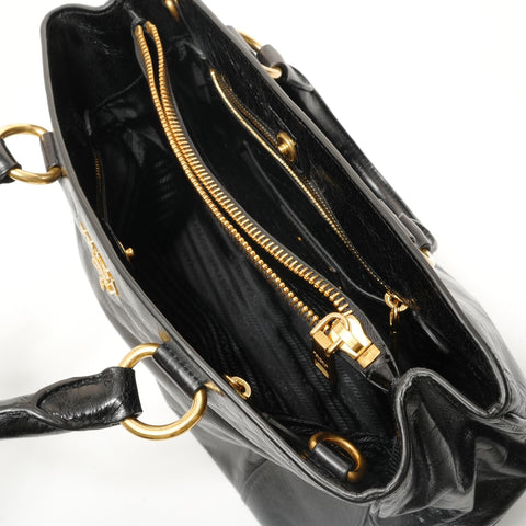 PRADA Vitello Shine Tote Bag BN2533 Handbag black WS28457