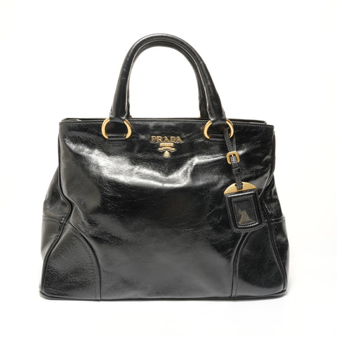PRADA Vitello Shine Tote Bag BN2533 Handbag black WS28457