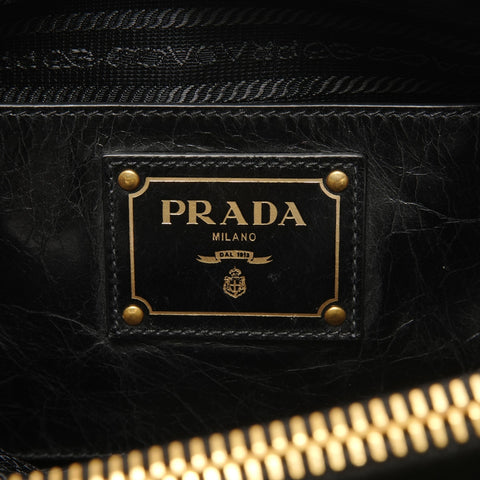 PRADA Vitello Shine Tote Bag BN2533 Handbag black WS28457