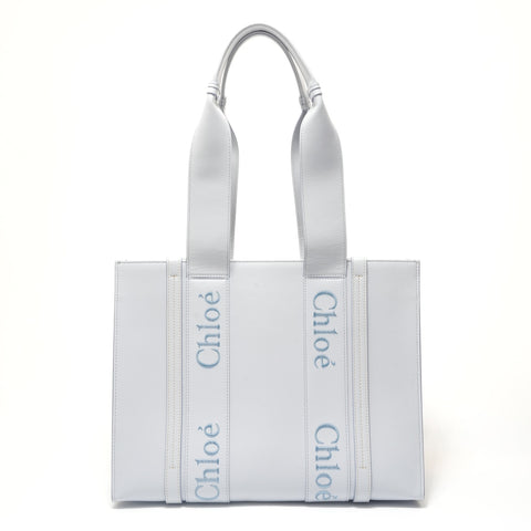 Chloe Woody Tote Bag Leather Tote Bag blue WS28458