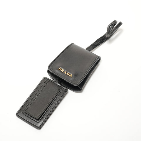 PRADA Matinee Triangle Logo Saffiano Leather Shoulder Bag black WS28461