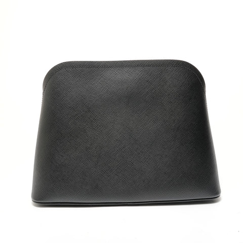 PRADA Matinee Triangle Logo Saffiano Leather Shoulder Bag black WS28461