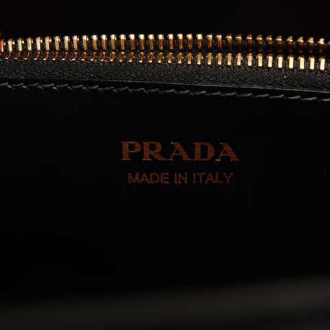 PRADA Matinee Triangle Logo Saffiano Leather Shoulder Bag black WS28461