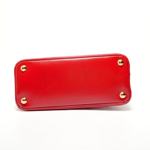 PRADA Saffiano Leather Patent 2-Way Bag Handbag Red WS28462
