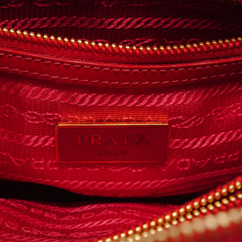 PRADA Saffiano Leather Patent 2-Way Bag Handbag Red WS28462