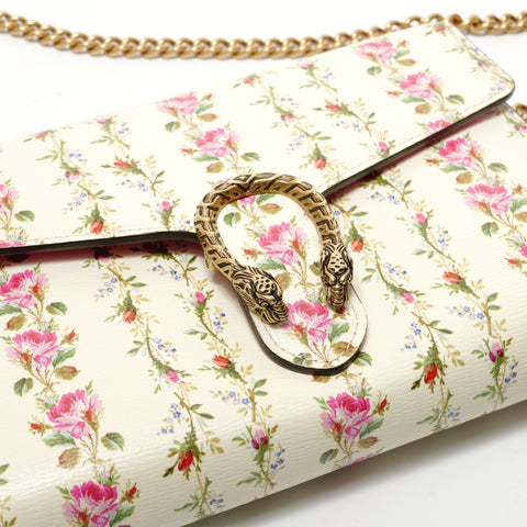 GUCCI Dionysus Chain Shoulder Flower Leather Shoulder Bag multicolor WS28466