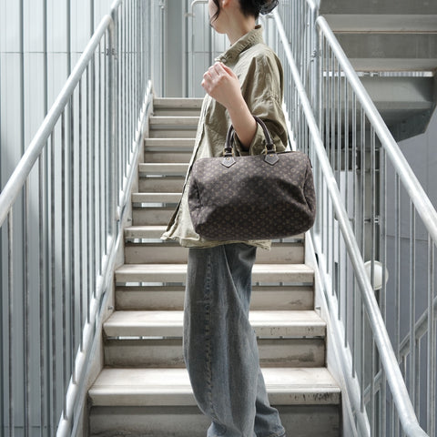 LOUIS VUITTON Monogram Mini Run Speedy 30, manufactured in 2007. Handbag Brown WS28468