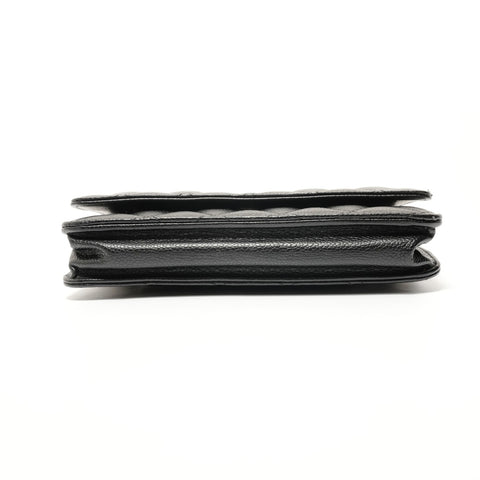 CHANEL Matelassé Chain Wallet, Caviar Leather Shoulder Bag black WS28470