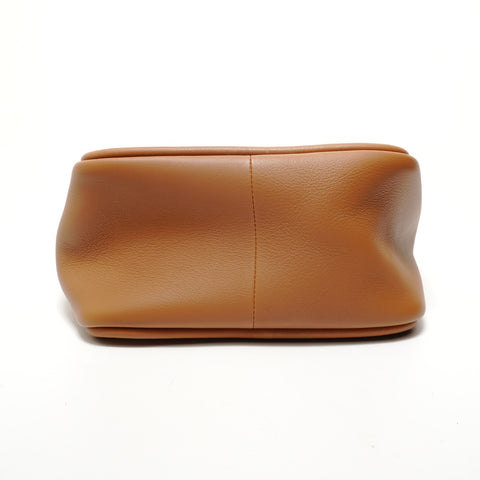 PRADA Triangle logo, soft grain leather Shoulder Bag Brown WS28472