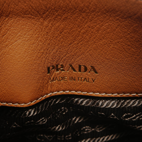 PRADA Triangle logo, soft grain leather Shoulder Bag Brown WS28472