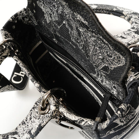 Christian Dior Zodiac Lady D-Lite 2-Way Canvas Handbag black WS28473