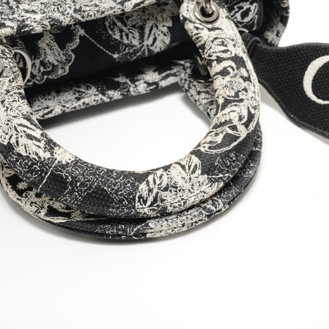 Christian Dior Zodiac Lady D-Lite 2-Way Canvas Handbag black WS28473