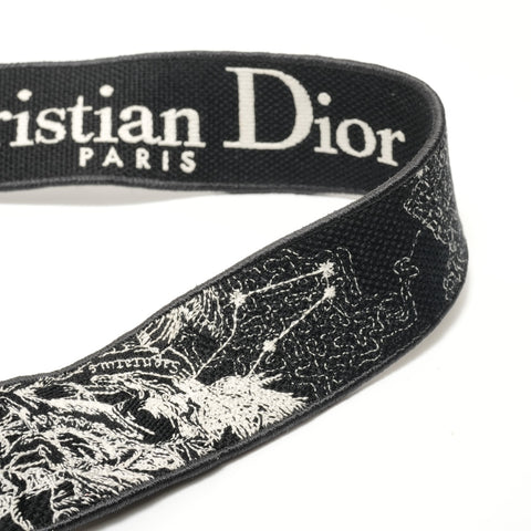 Christian Dior Zodiac Lady D-Lite 2-Way Canvas Handbag black WS28473