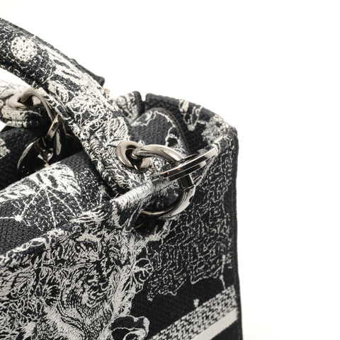 Christian Dior Zodiac Lady D-Lite 2-Way Canvas Handbag black WS28473