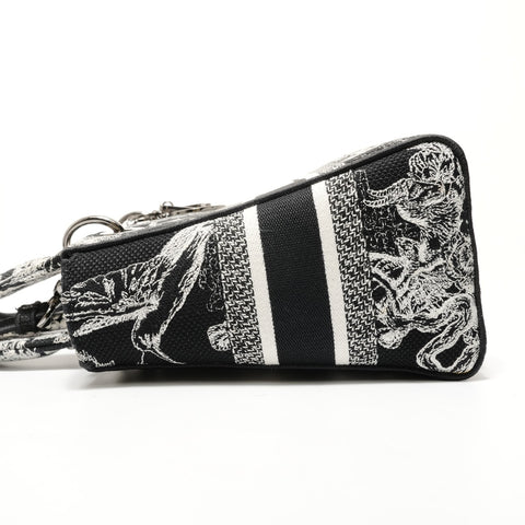 Christian Dior Zodiac Lady D-Lite 2-Way Canvas Handbag black WS28473