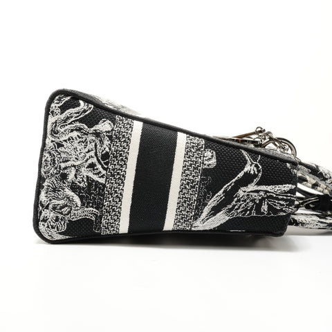 Christian Dior Zodiac Lady D-Lite 2-Way Canvas Handbag black WS28473
