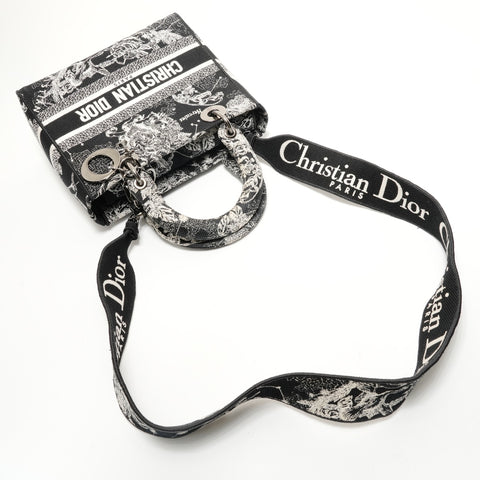 Christian Dior Zodiac Lady D-Lite 2-Way Canvas Handbag black WS28473