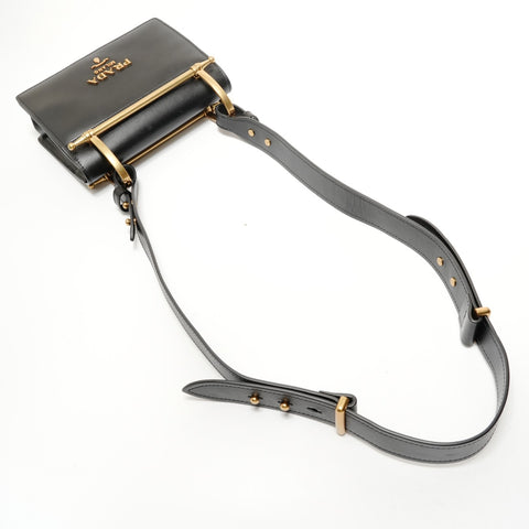 PRADA Pionier City Leather Shoulder Bag black WS28474