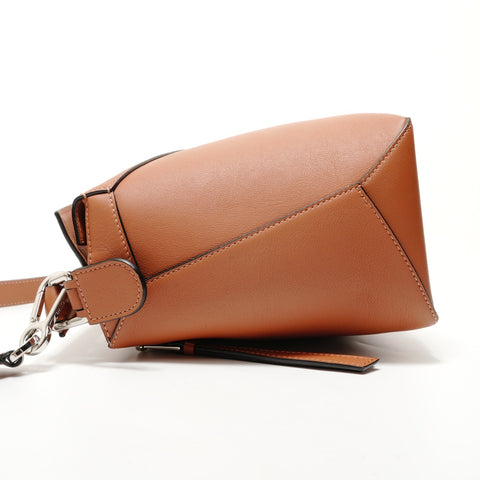 LOEWE Puzzle Bag Medium 2-Way Leather Shoulder Bag Brown WS28475
