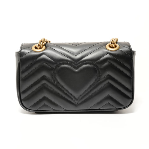 GUCCI GG Marmont Chain Shoulder Leather 446744 Shoulder Bag black WS28477