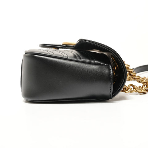 GUCCI GG Marmont Chain Shoulder Leather 446744 Shoulder Bag black WS28477
