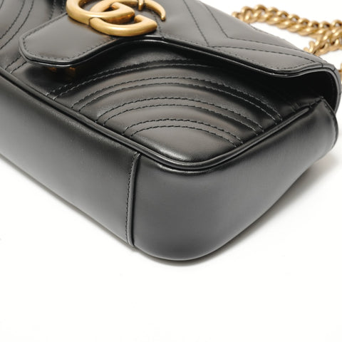 GUCCI GG Marmont Chain Shoulder Leather 446744 Shoulder Bag black WS28477