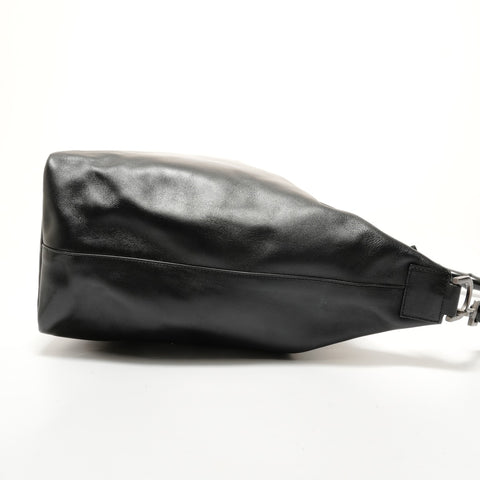 GUCCI Bamboo One-Shoulder Leather Bag Shoulder Bag black WS28479
