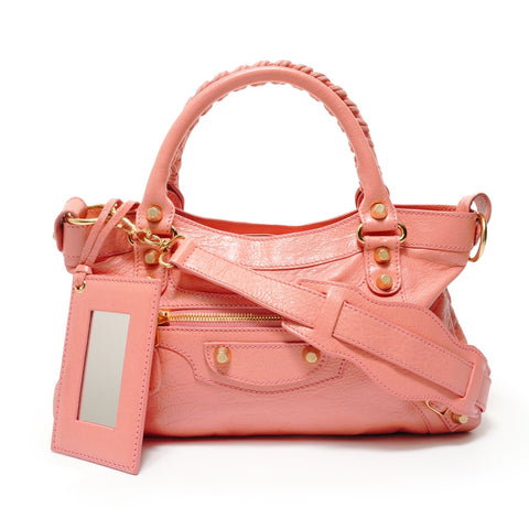 BALENCIAGA Giant First 2WAY Leather 285433 Handbag pink WS28480