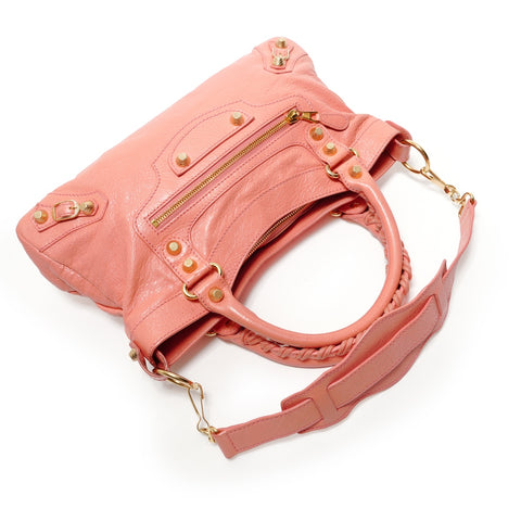 BALENCIAGA Giant First 2WAY Leather 285433 Handbag pink WS28480