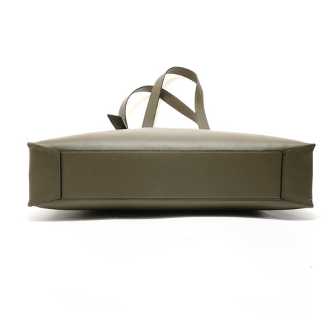 LOEWE Buckle Horizontal Leather Khaki Tote Bag khaki WS28481