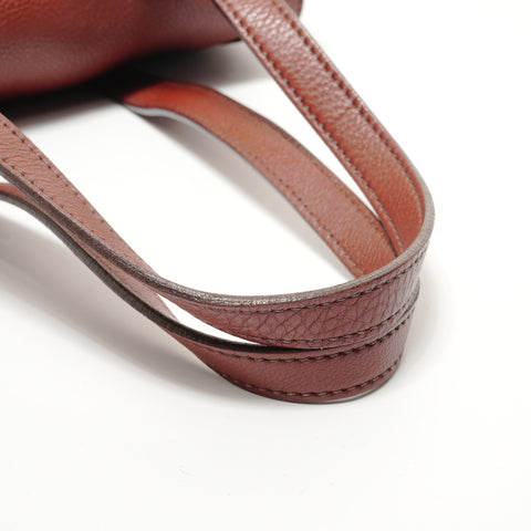 PRADA Tote Bag leather Shoulder Bag Brown WS28482