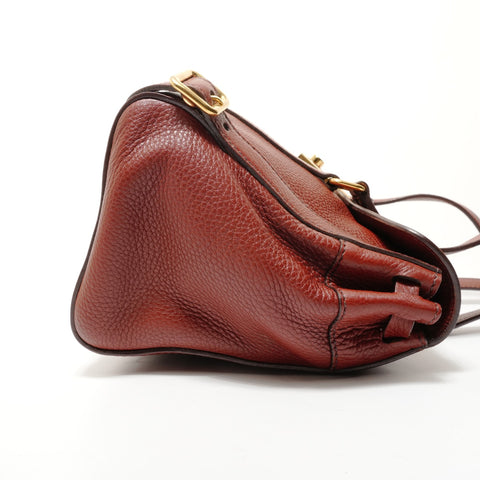 PRADA Tote Bag leather Shoulder Bag Brown WS28482