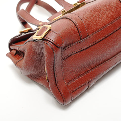 PRADA Tote Bag leather Shoulder Bag Brown WS28482