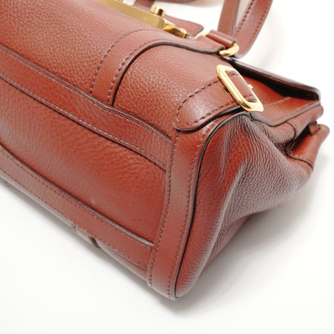 PRADA Tote Bag leather Shoulder Bag Brown WS28482