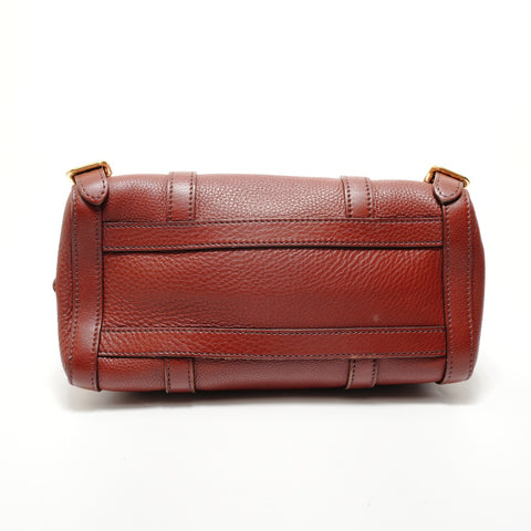 PRADA Tote Bag leather Shoulder Bag Brown WS28482