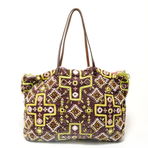 FENDI Beads, embroidery canvas Tote Bag multicolor WS28483