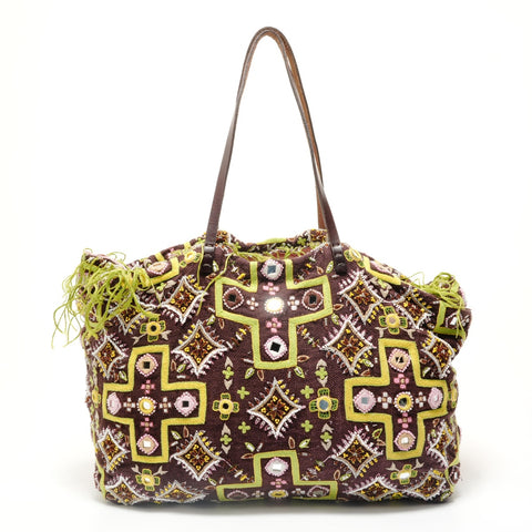 FENDI Beads, embroidery canvas Tote Bag multicolor WS28483