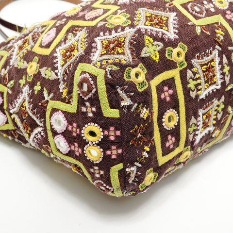 FENDI Beads, embroidery canvas Tote Bag multicolor WS28483