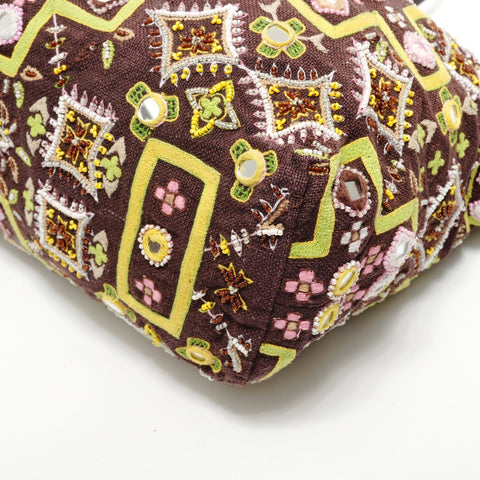 FENDI Beads, embroidery canvas Tote Bag multicolor WS28483