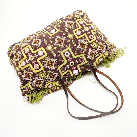 FENDI Beads, embroidery canvas Tote Bag multicolor WS28483