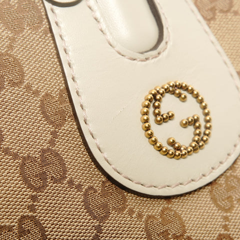 GUCCI Scarlett 2WAY GG Canvas Handbag beige WS28484