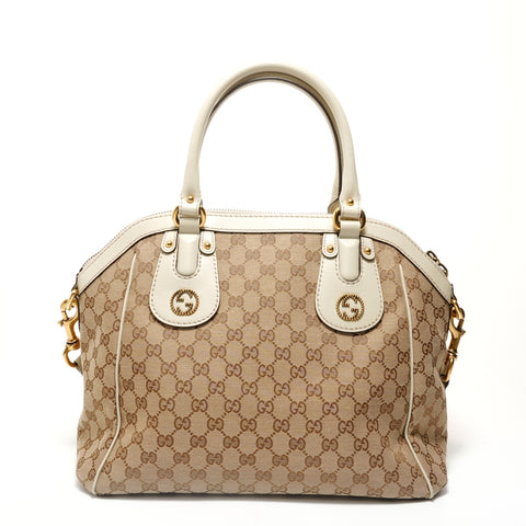 GUCCI Scarlett 2WAY GG Canvas Handbag beige WS28484