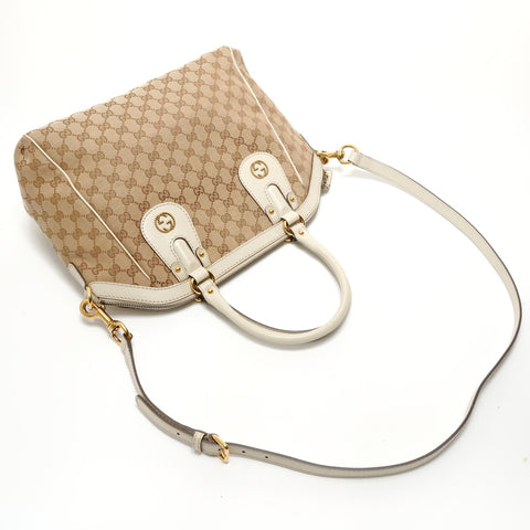 GUCCI Scarlett 2WAY GG Canvas Handbag beige WS28484